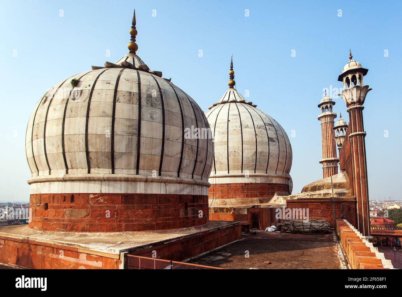 Vue de Jama Masjid, le plus grand masjid de Delhi, Inde Banque D'Images
