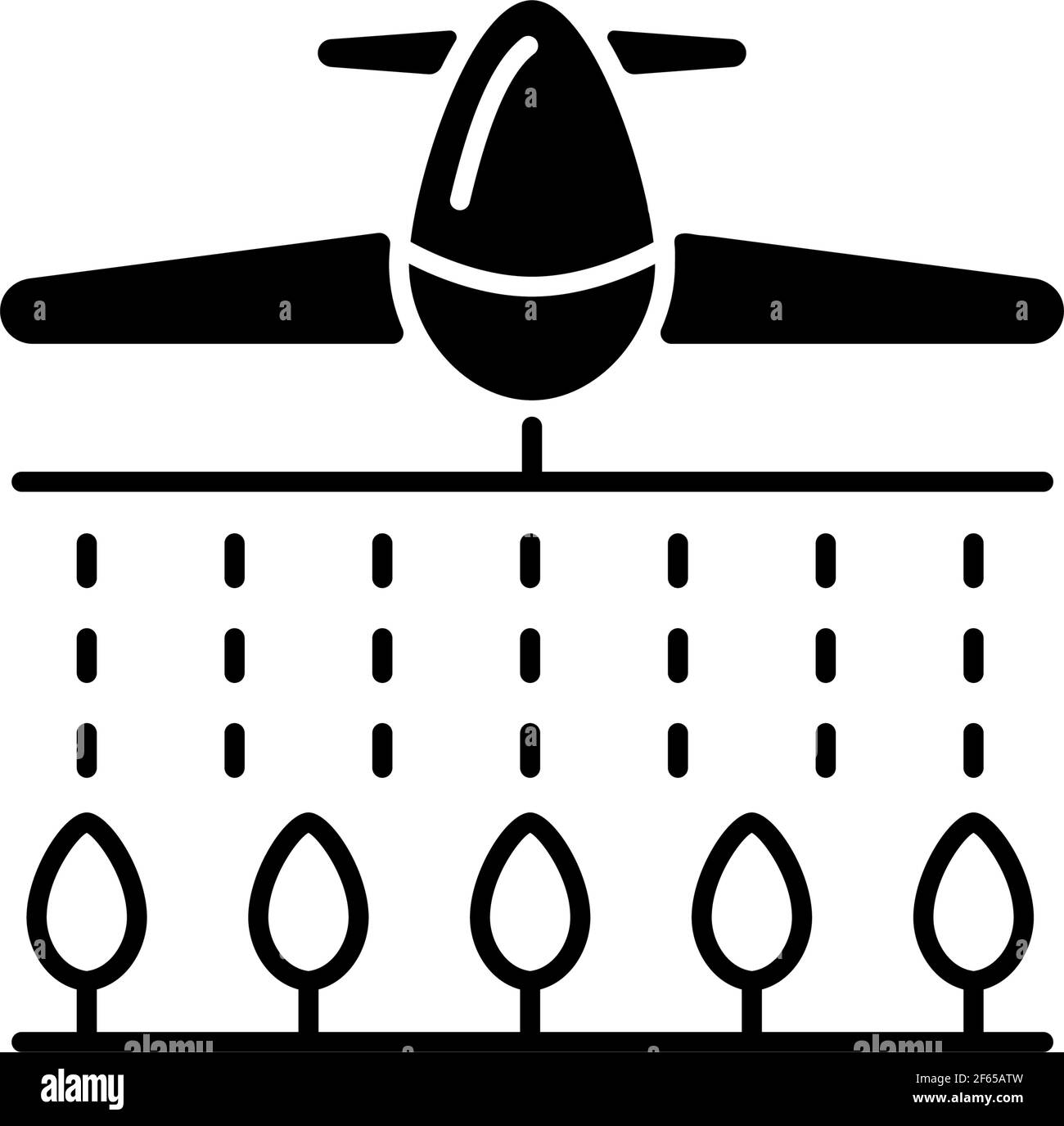 Icône linéaire noire pesticides Illustration de Vecteur