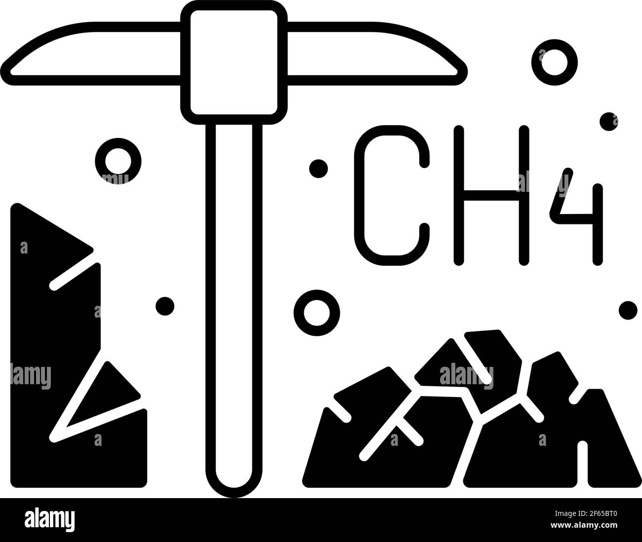 Icône linéaire noire pour l'extraction du charbon Illustration de Vecteur