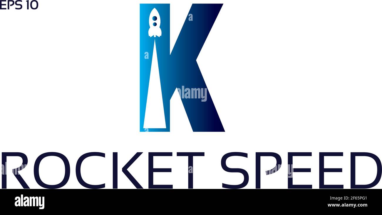 Lettre K Rocket logo Design Vector Spaceship Fly Vector Symbol Icône rêve initial Illustration de Vecteur