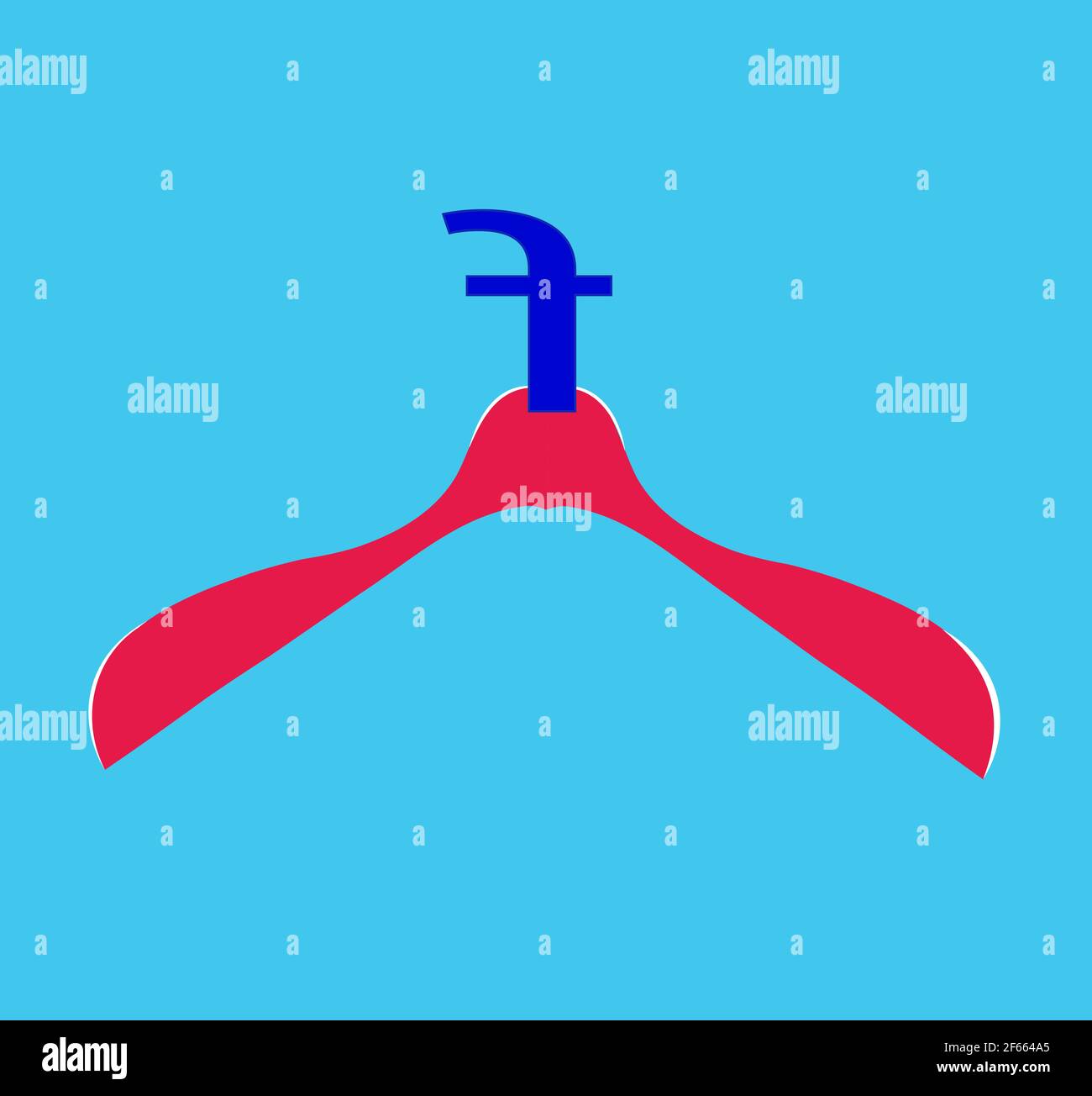 illustration d'un hander avec le logo facebook, isolé sur un fond bleu Banque D'Images