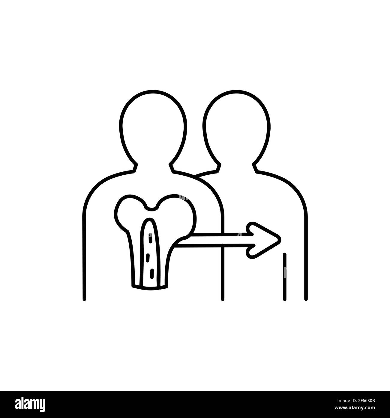 Icône de ligne de couleur de moelle osseuse. Organe donneur. Pictogramme pour page Web, application mobile, Promo. Élément de conception UI UX GUI. Contour modifiable. Illustration de Vecteur
