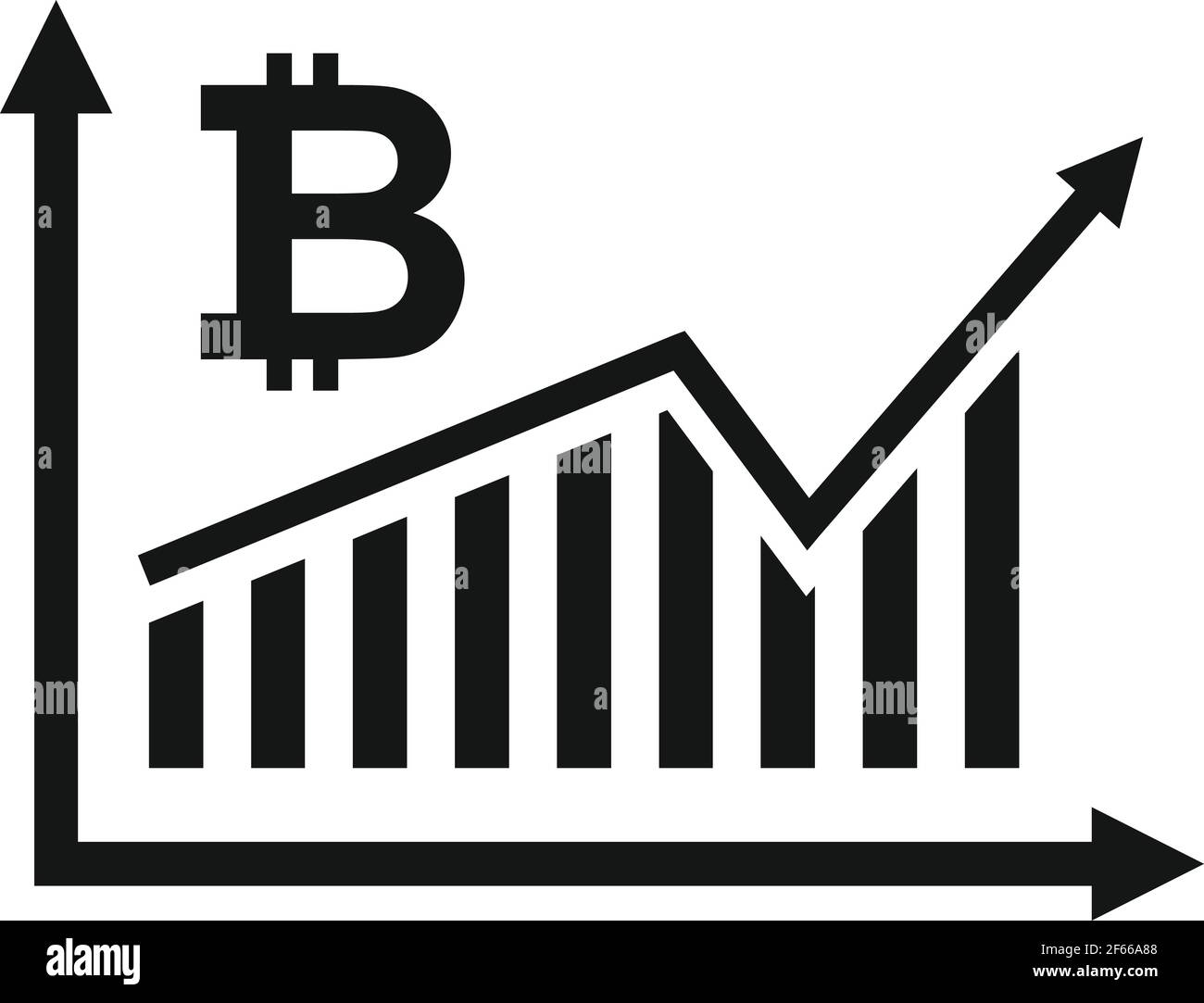 Icône de graphique Bitcoin, style simple Illustration de Vecteur