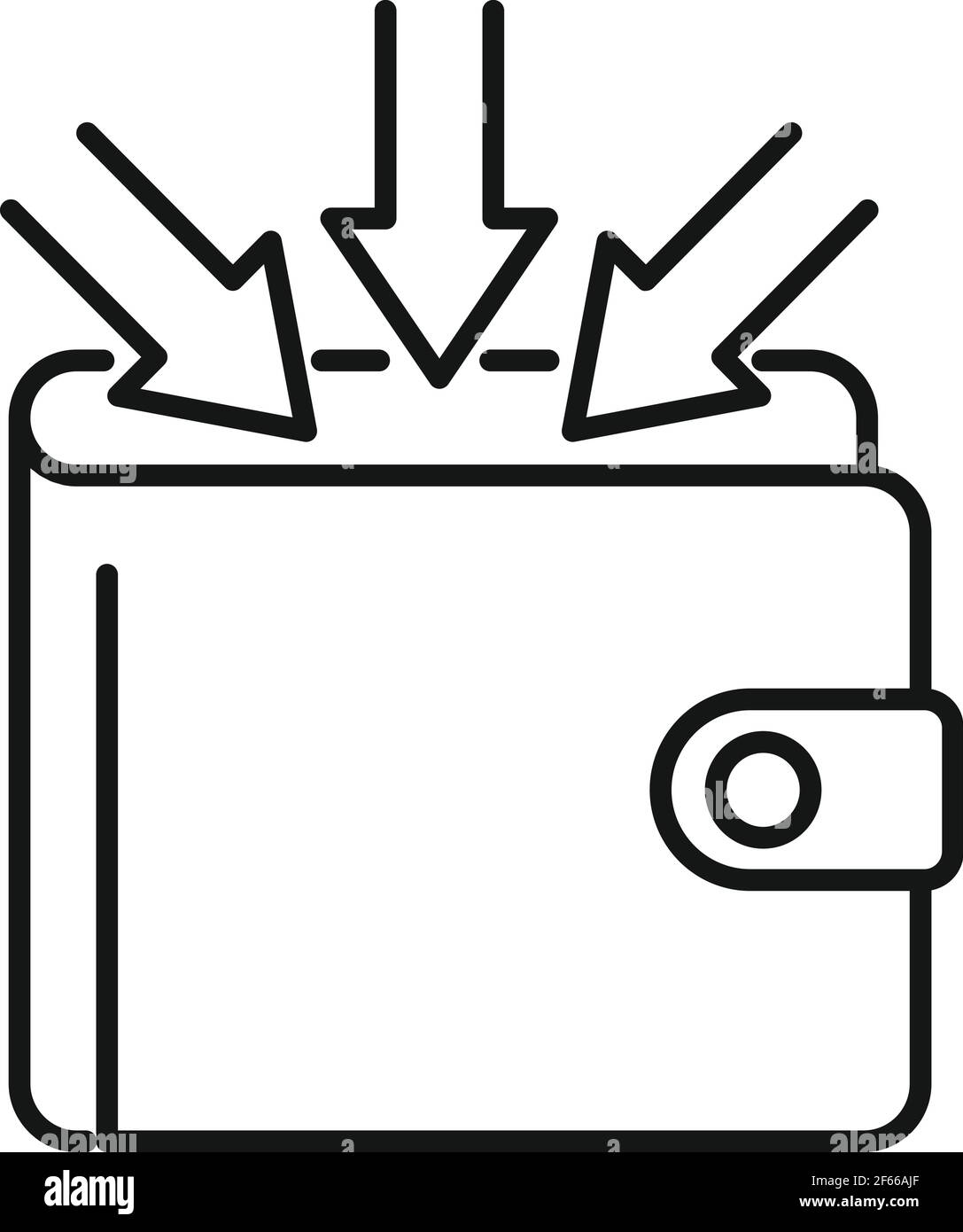 Icône de revenu d'argent de portefeuille, style de contour Illustration de Vecteur