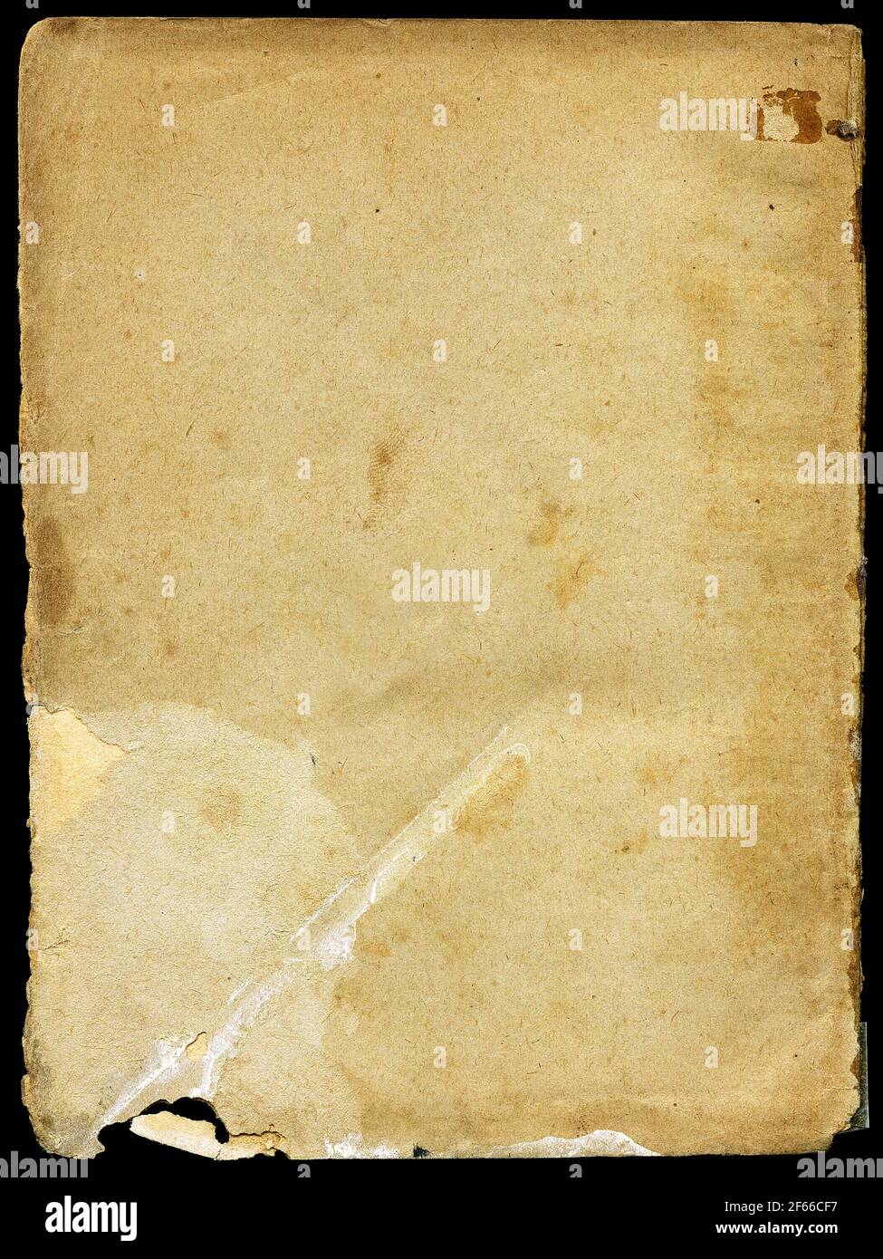 Papier vierge à lambeaux anciens et gratineux, sale et à surface granuleuse Banque D'Images