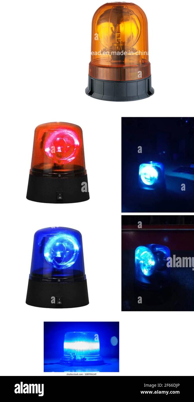 vecteur 3d réaliste rouge et bleu de la lumière du dessus de voiture de police brillant sur fond blanc. Illustration de Vecteur