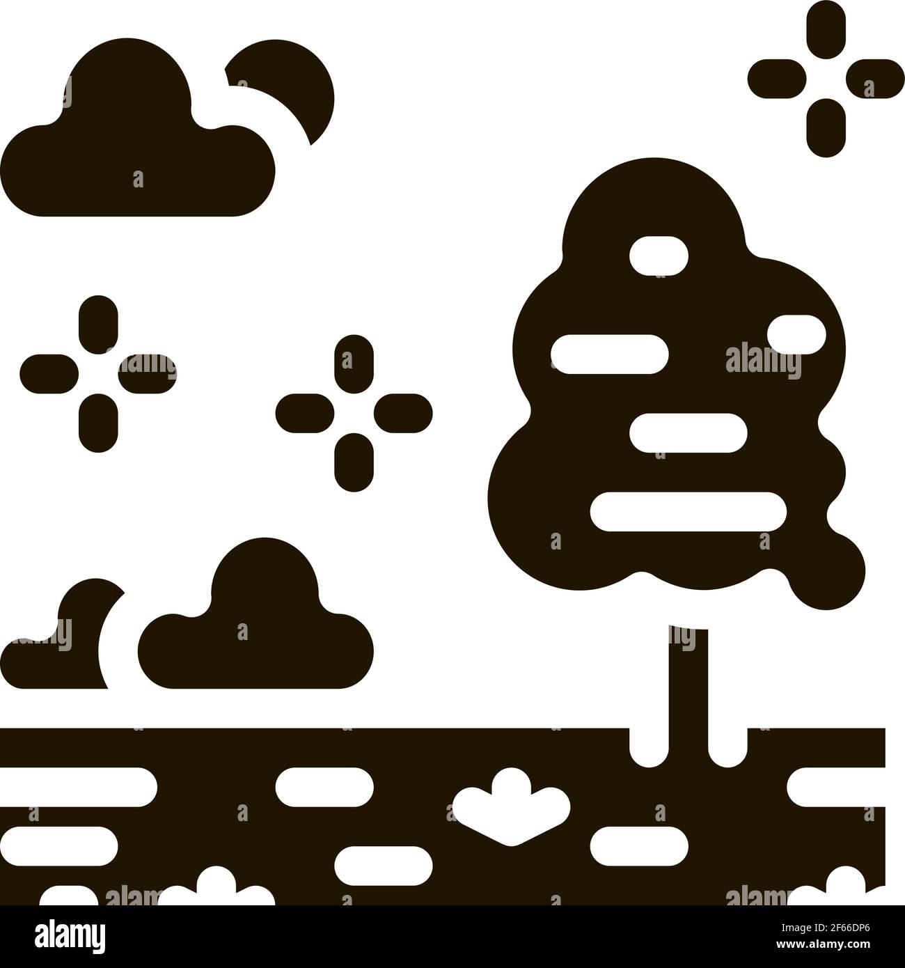 Territoire de forêt bien entretenue icône Vector Glyph Illustration Illustration de Vecteur