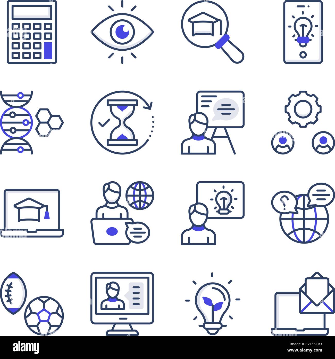Pack d'icônes de la plate d'apprentissage Illustration de Vecteur