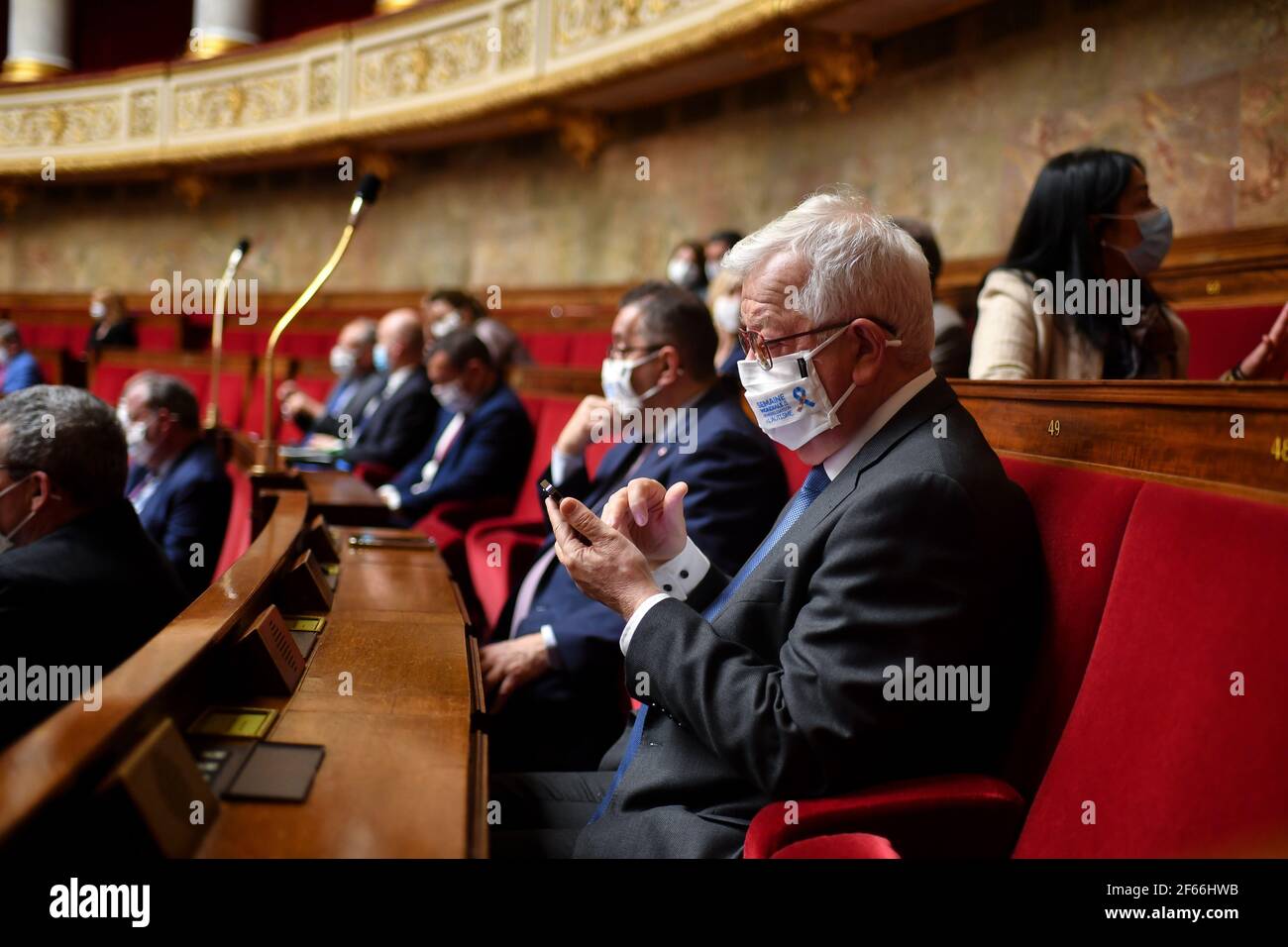 Paris, France. 30 mars 2021. Paris: Session hebdomadaire de questions au gouvernement à l'Assemblée nationale française à Paris, Franc eon le 30 mars 2021. (Photo de Lionel Urman/Sipa USA) crédit: SIPA USA/Alay Live News Banque D'Images