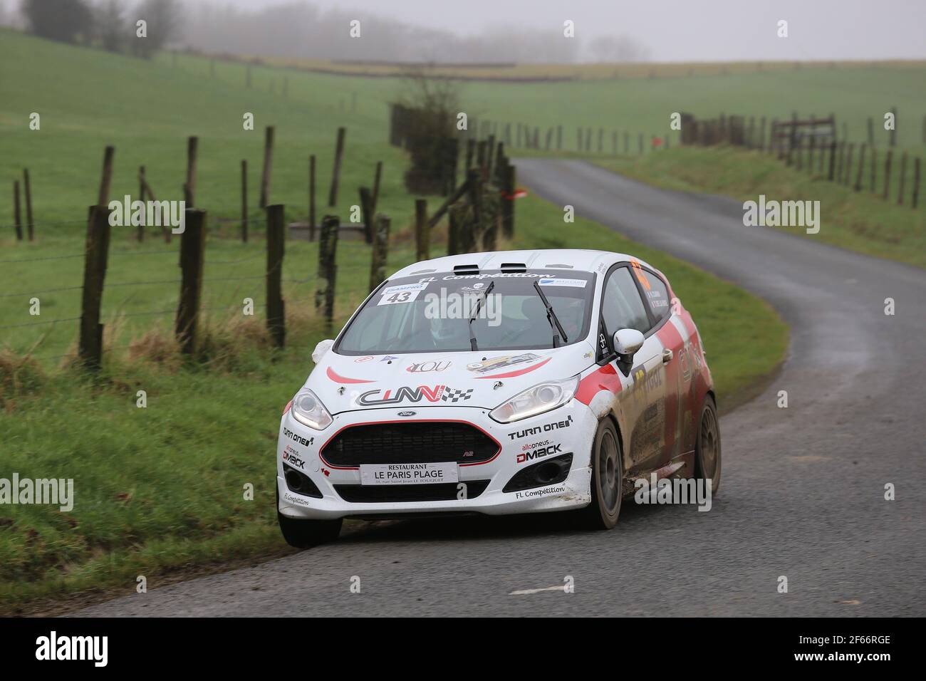 43 CIAMIN Nicolas DELAHAYE Thibault Ford Fiesta action lors du championnat de rallye français 2017, Rallye du Touquet du 16 au 18 mars au Touquet, France - photo Gregory Lenormand / DPPI Banque D'Images