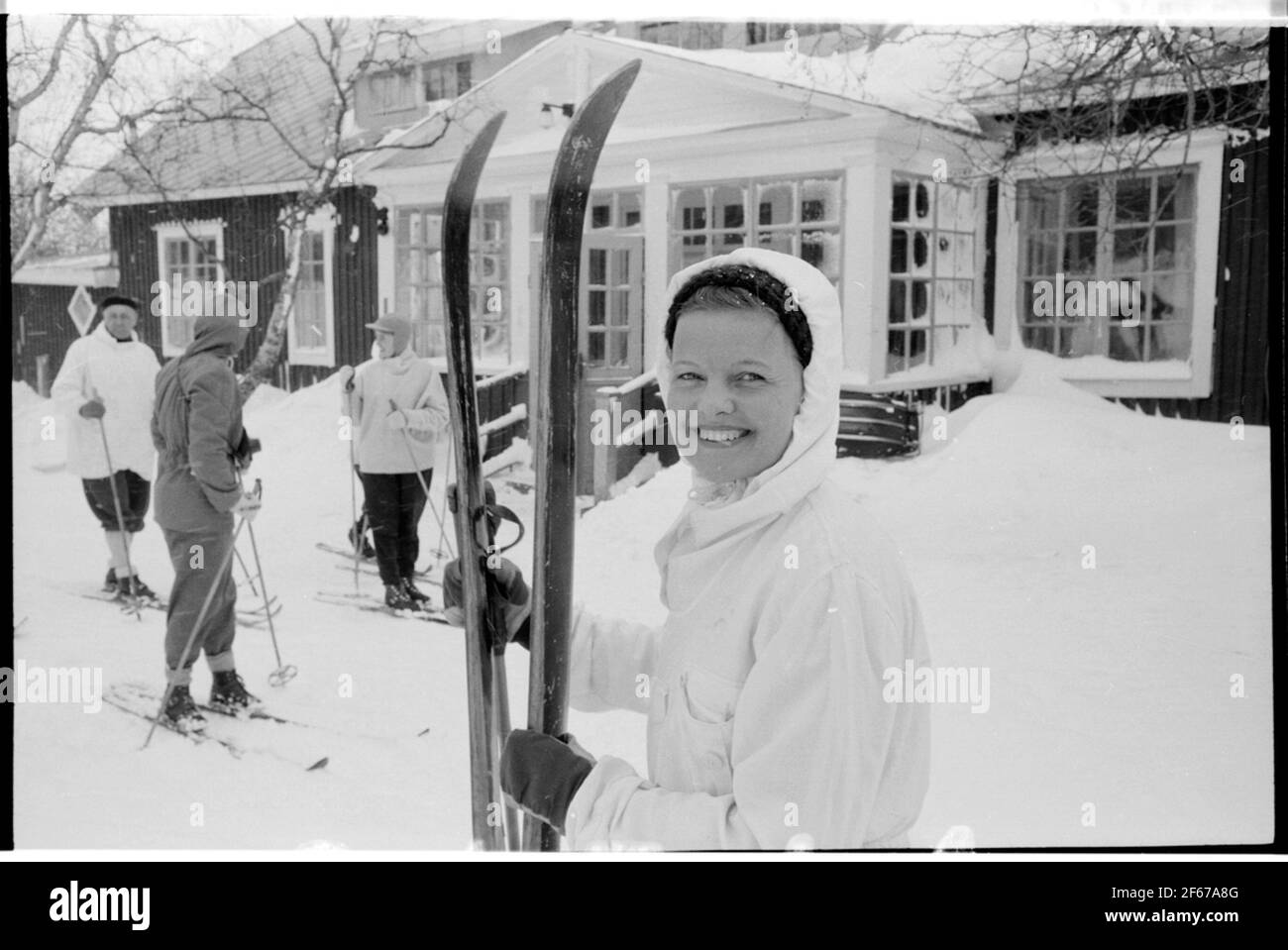 Skieur à Björkliden. Banque D'Images
