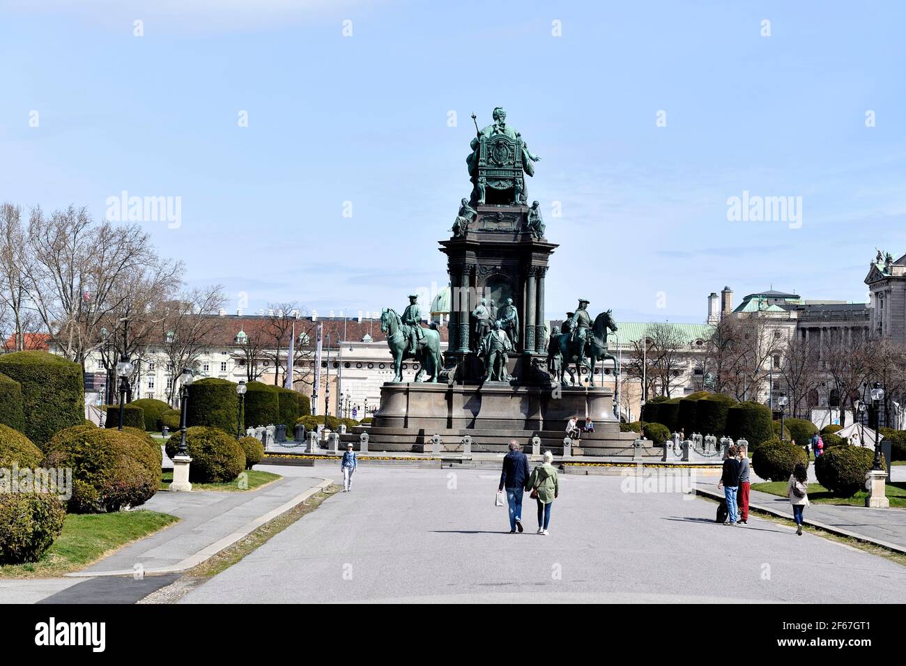Vienne, Autriche. Maria Theresien Platz Vienne avec le monument Maria Theresa Banque D'Images
