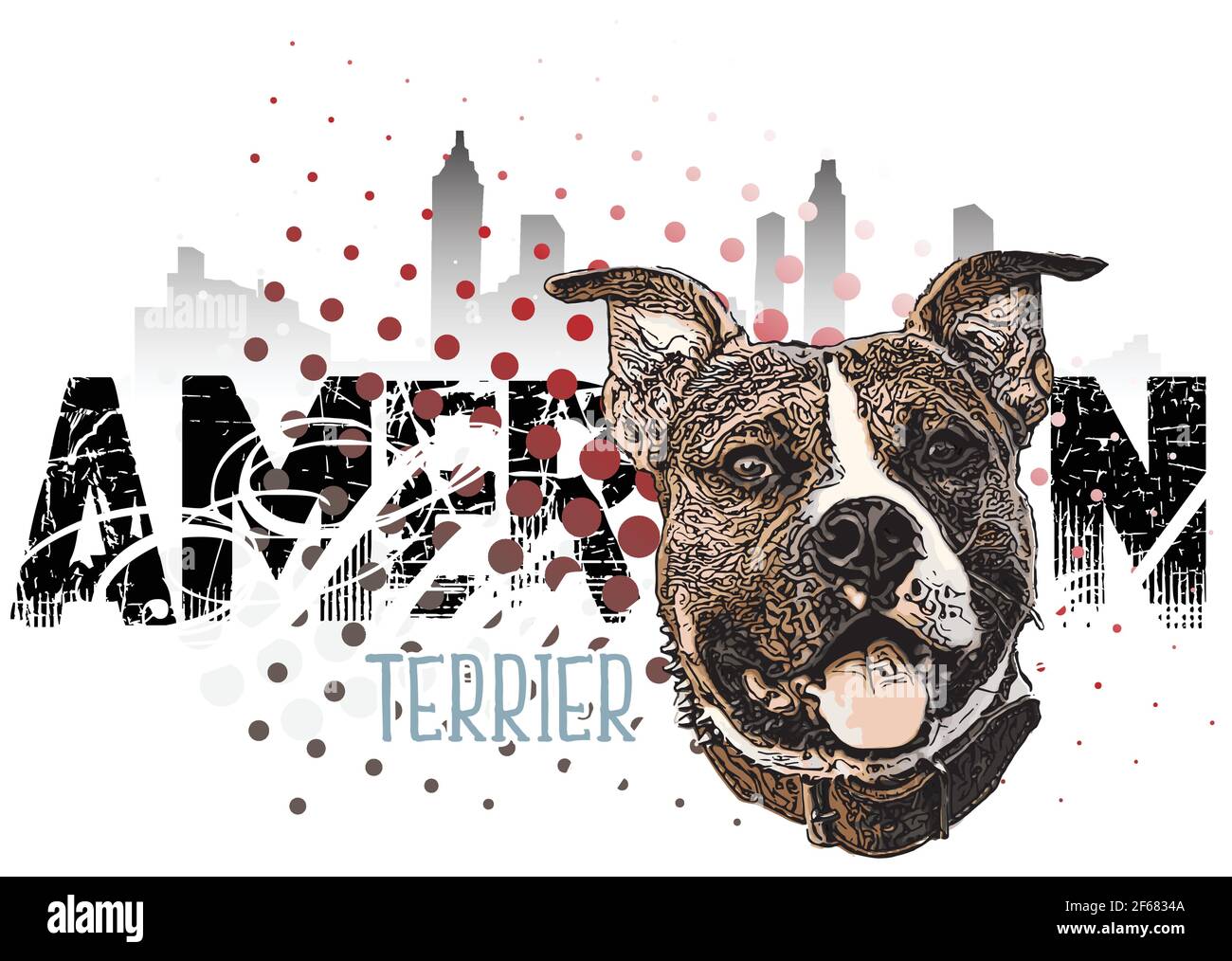 Bannière American Staffordshire terrier Illustration de Vecteur