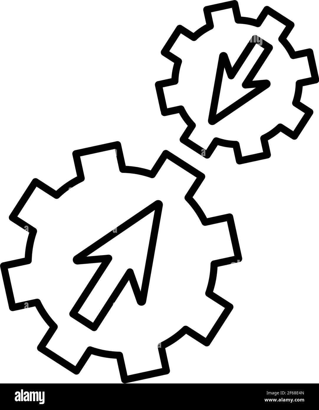 L'icône Connect Gears, Integration Process, System settings est isolée sur fond blanc. Illustration vectorielle simple pour la conception graphique et web ou com Illustration de Vecteur