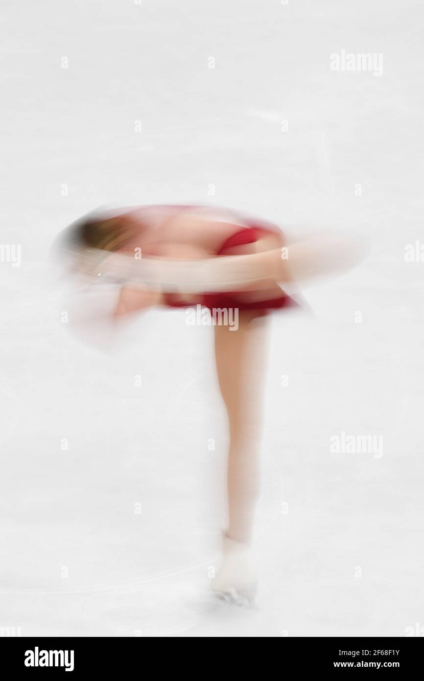 Lindsay VAN ZUNDERT NED, pendant le programme Ladies Free aux Championnats du monde de patinage artistique 2021 de l'UIP à Ericsson Globe, le 26 mars 2021 à Stockholm, en Suède. Credit: Raniero Corbelletti/AFLO/Alay Live News Banque D'Images