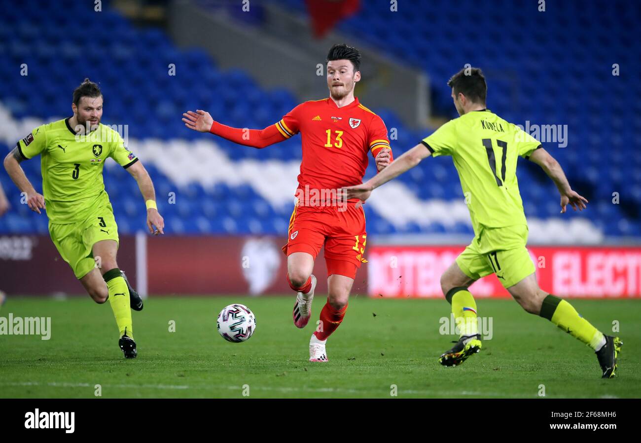 Kieffer Moore Du Pays De Galles Lors Du Match De Qualification De La Coupe Du Monde De La Fifa 2022 Au Stade De Cardiff City Au Pays De Galles Date De La