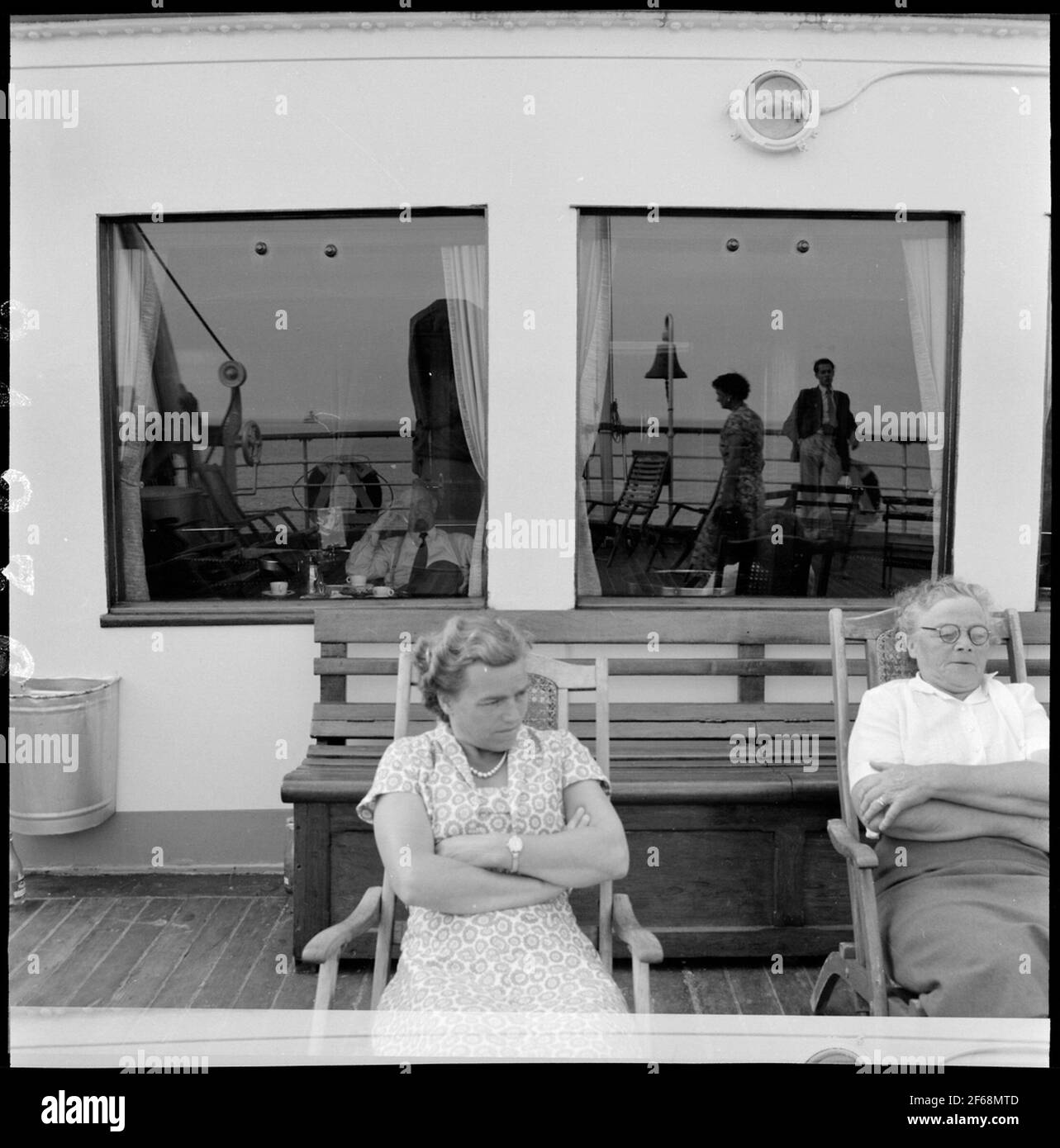 Train ferry S / S King Gustav V, terrasse. Banque D'Images