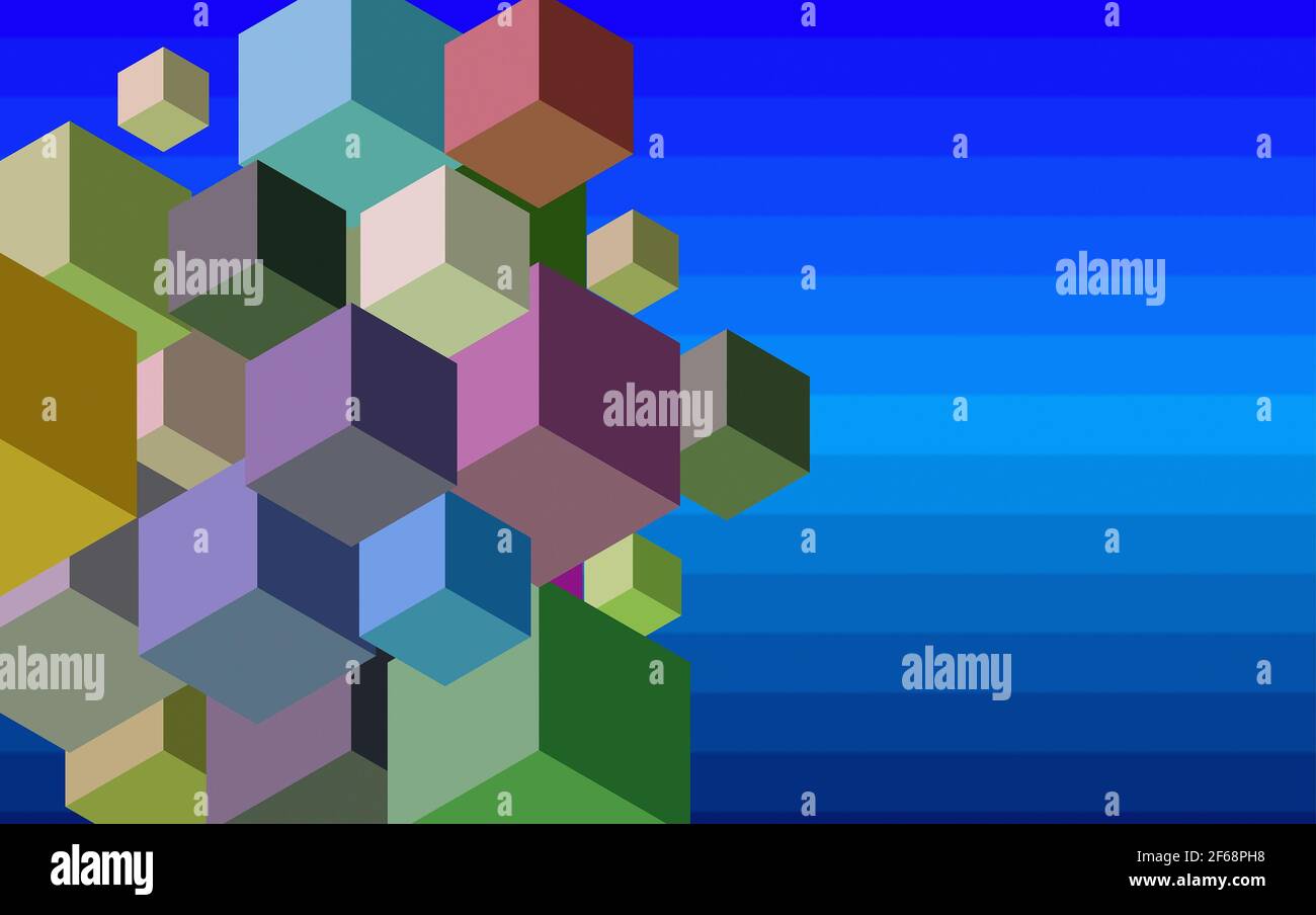 cubes abstraits avec espace de copie. illustration 3d Banque D'Images