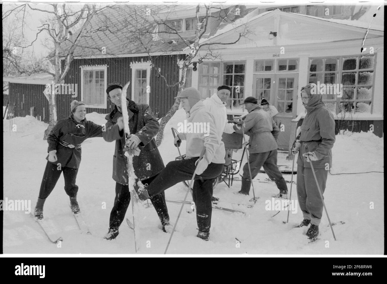 Skieur à Björkliden. Banque D'Images
