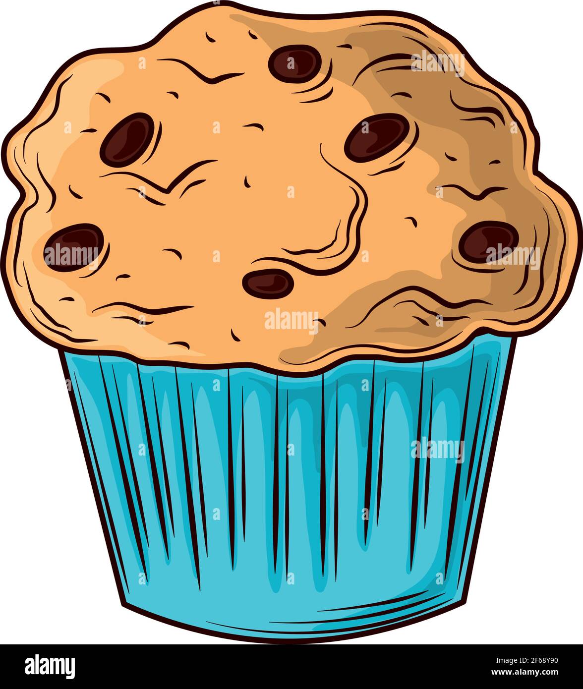 muffins avec raisins secs Illustration de Vecteur