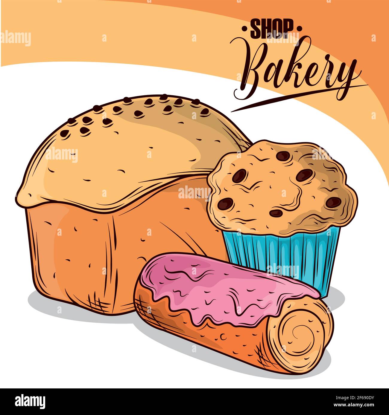 acheter des produits de boulangerie mouffin en rouleau Illustration de Vecteur