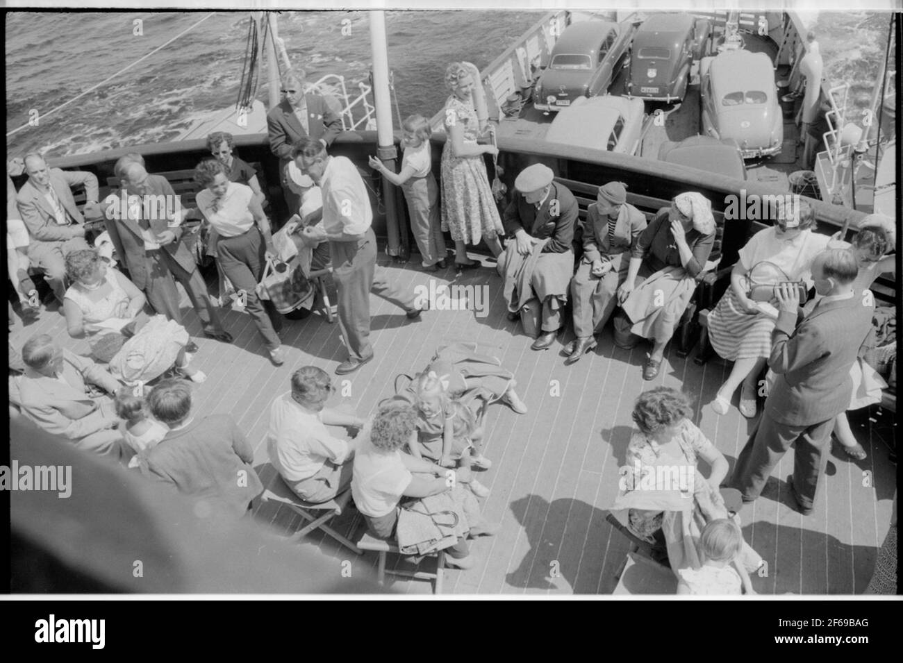 Train ferry S / S King Gustav V, terrasse. Banque D'Images