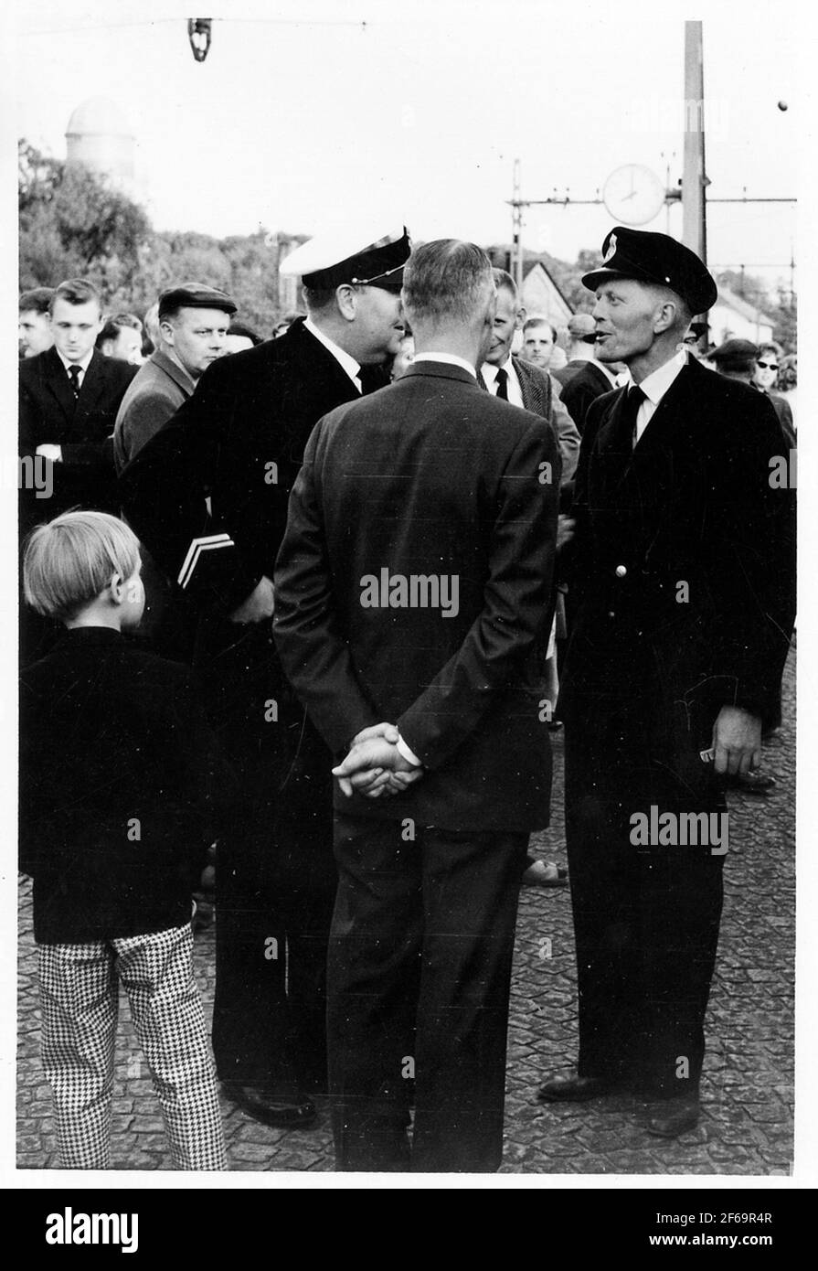 La gare de Billesholm de la dernière arrivée en train à Billesholm et le dernier départ en train de Billesholm le 29 mai 1960. Le nom était 1943 la mine de Billesholm. La gare construite en 1875 par LJ, chemins de fer de Landskrona - Engelholm. Station prévue en 1876. Maison de station à un étage en pierre. Banque D'Images