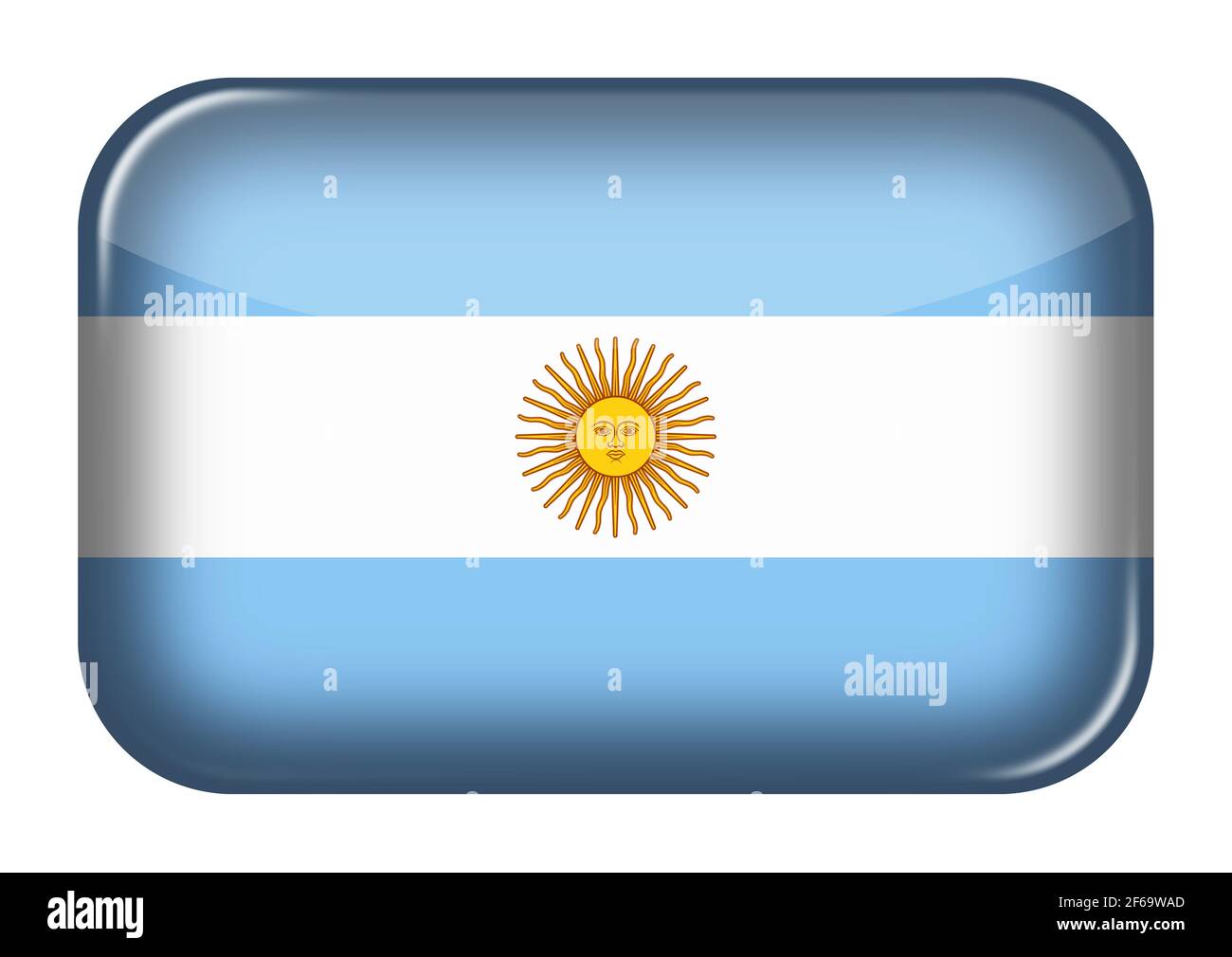 Icône web Argentine bouton rectangle avec masque de découpe illustration 3d Banque D'Images