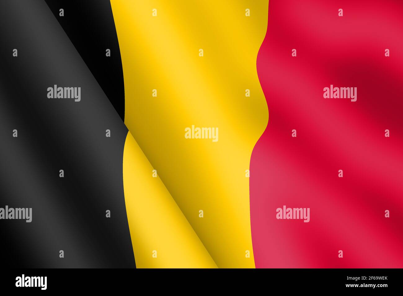 Belgique drapeau de l'ondulation du vent en 3d illustration Banque D'Images