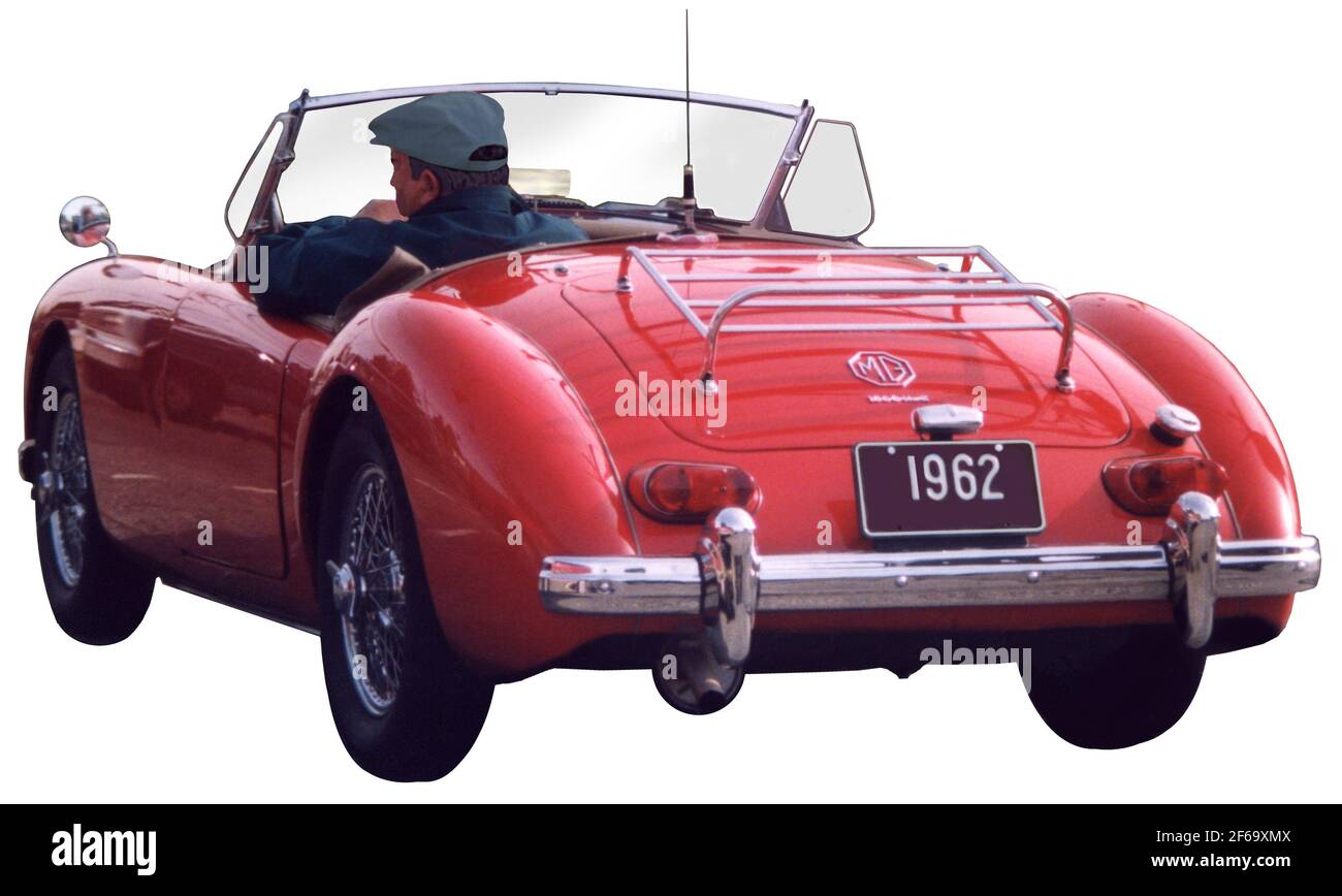 Voiture de sport 1962 mg rouge Banque D'Images