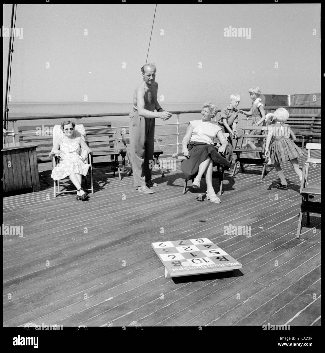 Train ferry S / S King Gustav V, terrasse. Banque D'Images