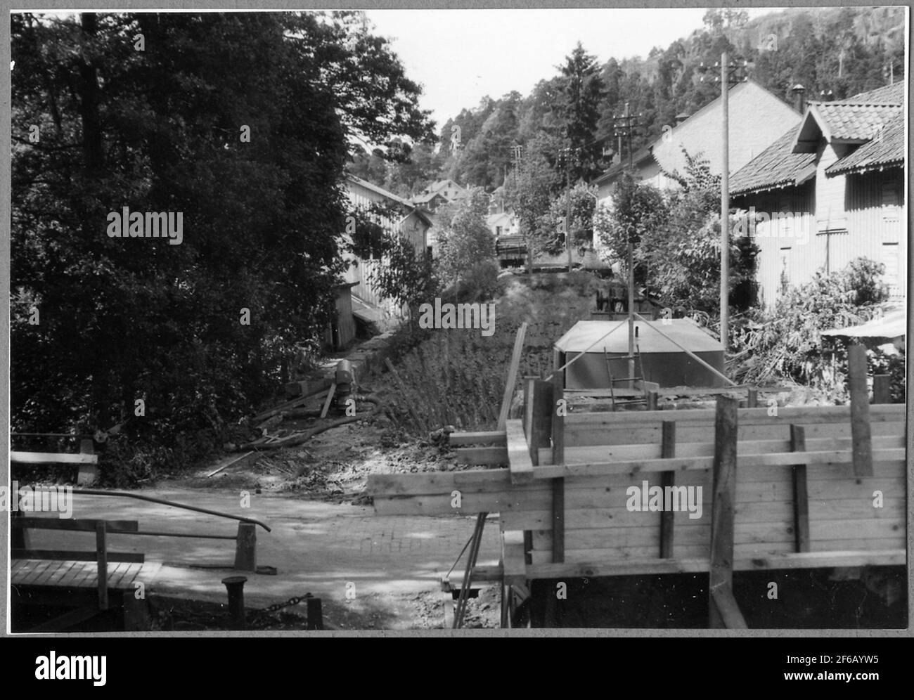 Élargissement aux voies normales à Gamleby. Banque D'Images
