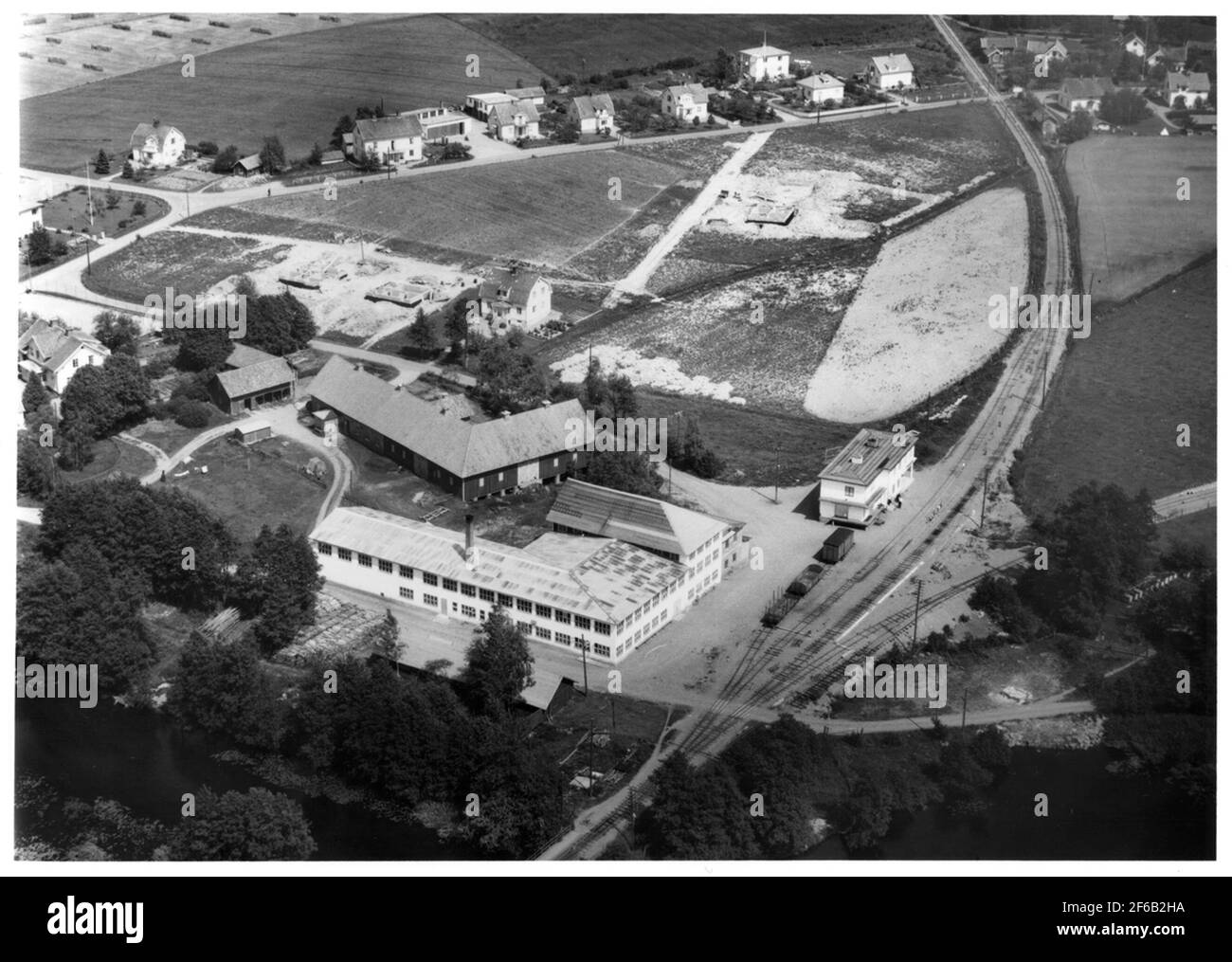 Vue aérienne de la société Blikstorps. Banque D'Images