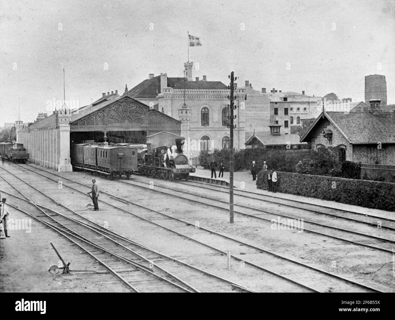 Landskrona & Helsingborg rail, L & HJ, Lok 5 'Engeltofta' plus tard SJ VKBD 490. Banque D'Images