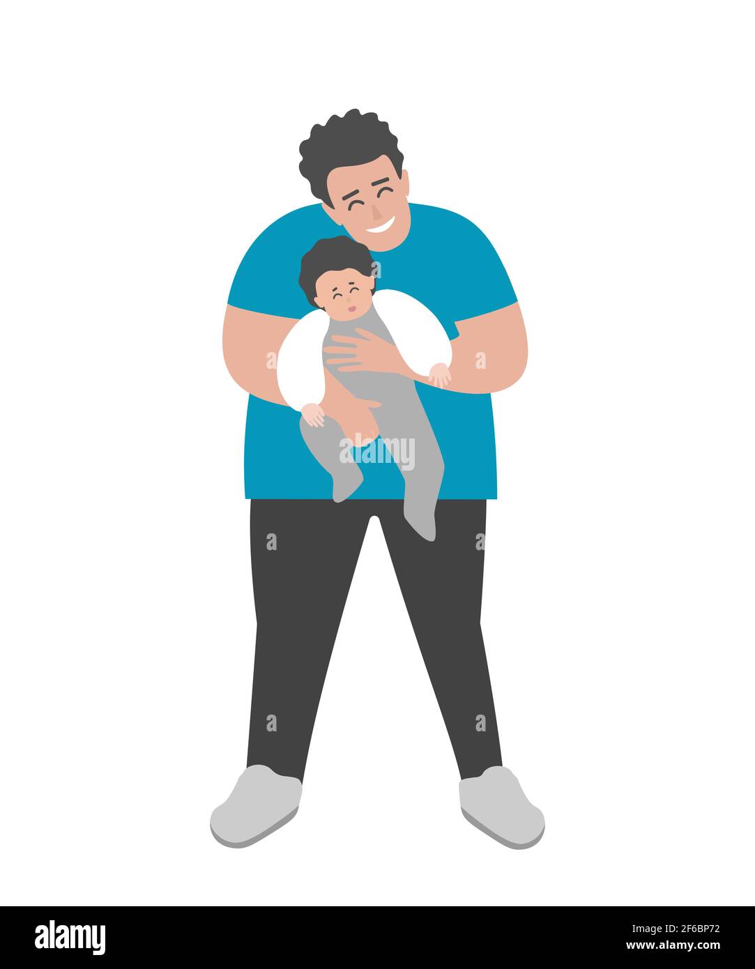 Père portant sa fille dans les bras Banque d'images vectorielles - Alamy