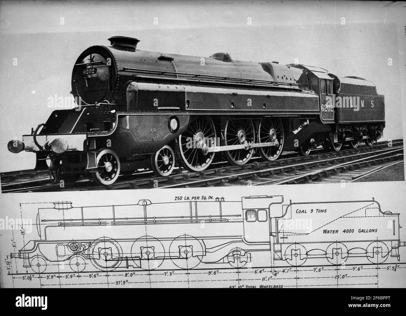 (London, Midland and Scottish Railway ) LMS turbinlok 6202 Banque D'Images