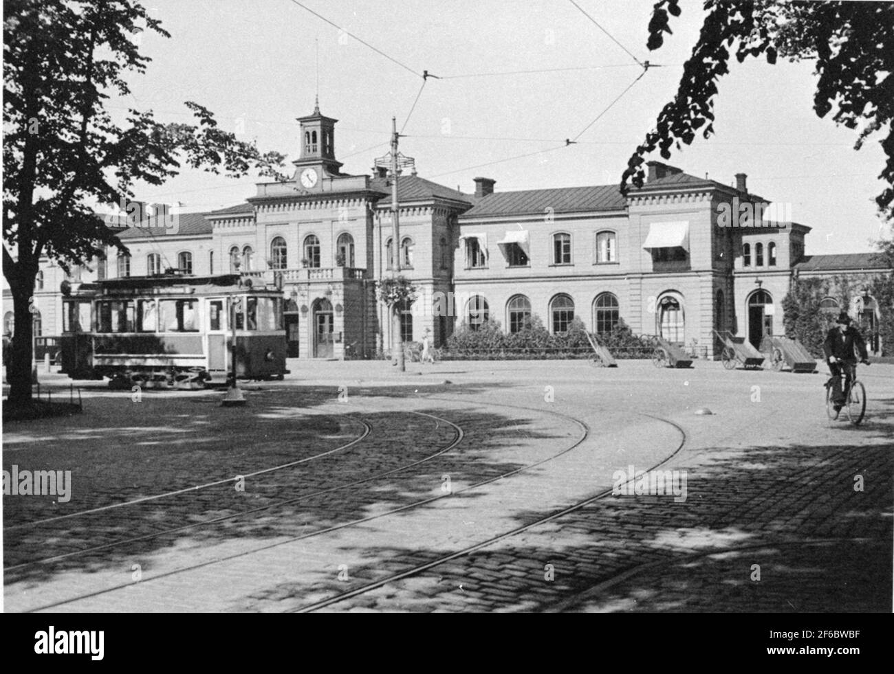 Tram 1 'Old One' Gare centrale de Norrköping Banque D'Images