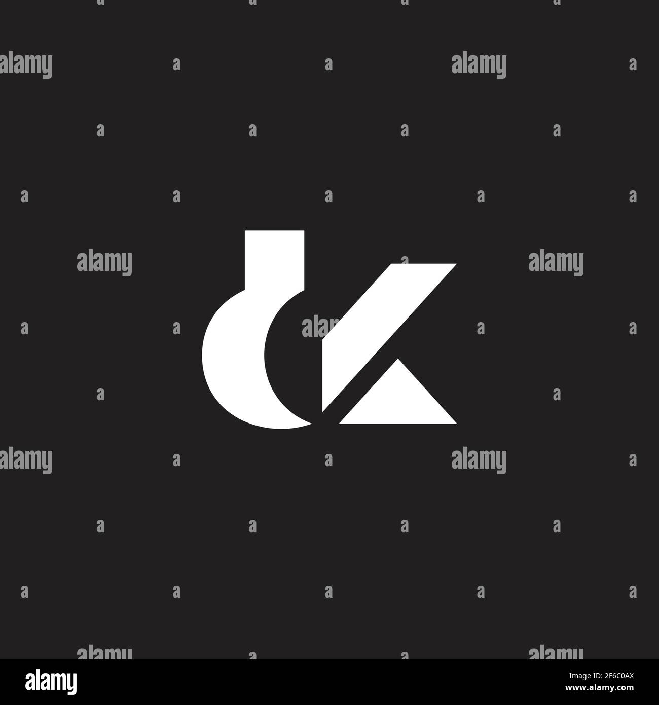 lettre dk géométrique simple ligne design logo vecteur Illustration de Vecteur