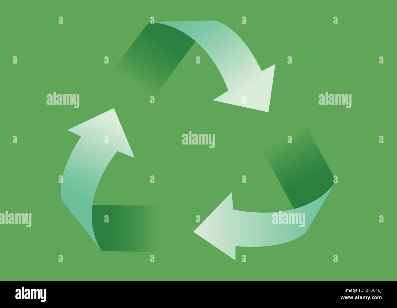Icône de recyclage sur fond vert. Illustration vectorielle. Illustration de Vecteur