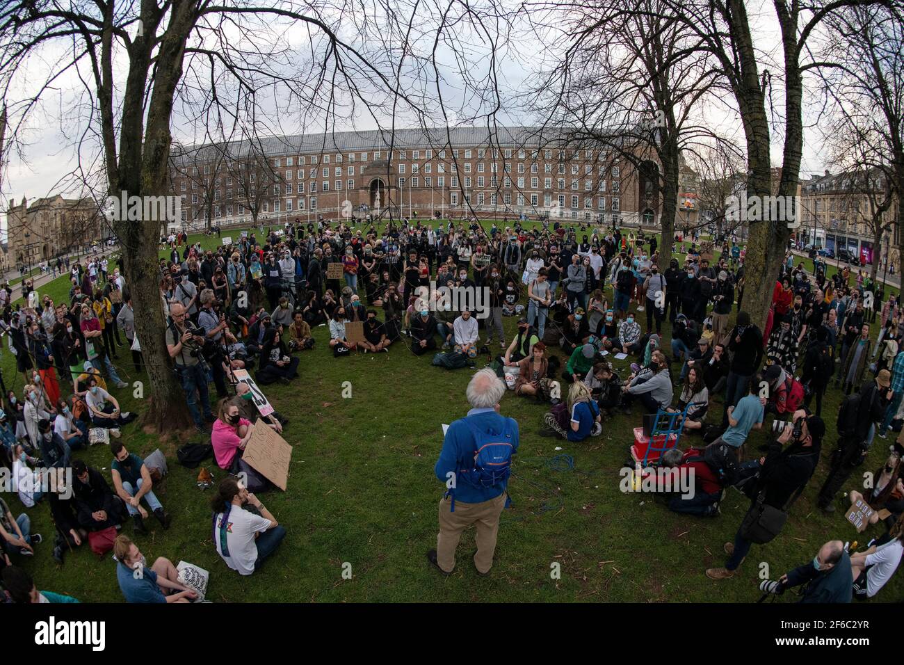 Les gens prennent part à une manifestation « tuer le projet de loi » à Bristol contre le projet de loi sur la police, la criminalité, la peine et les tribunaux. Banque D'Images