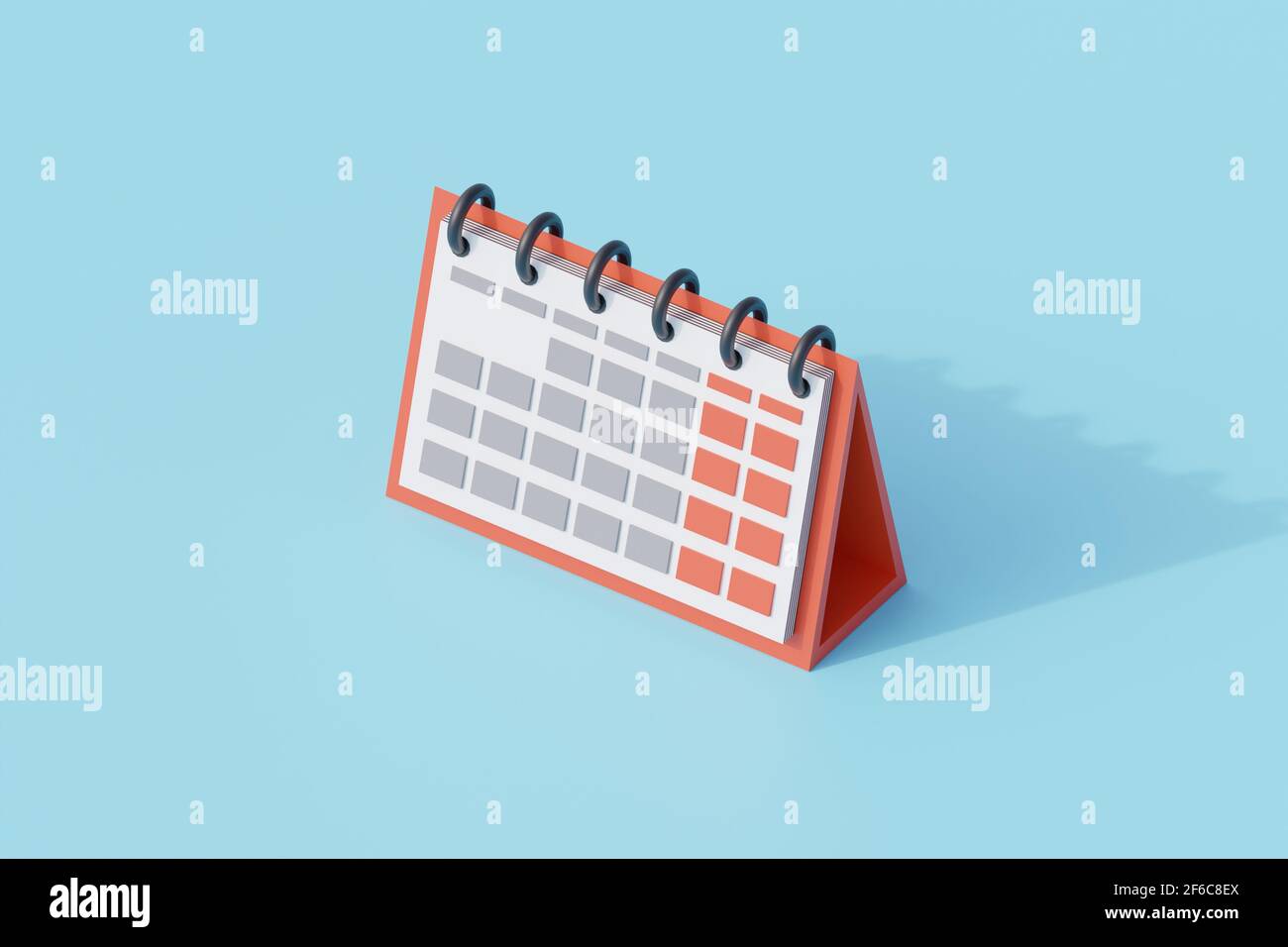 calendrier mensuel unique objet isolé. illustration de rendu 3d avec vue isométrique Banque D'Images calendrier mensuel unique objet isolé. illustration de rendu 3d avec vue isométrique Banque D'Images