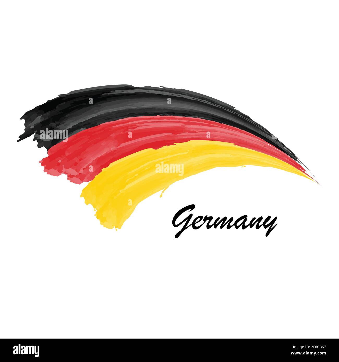 Drapeau de peinture aquarelle de l'Allemagne. Illustration du tracé de la forme du dessin à la main Illustration de Vecteur