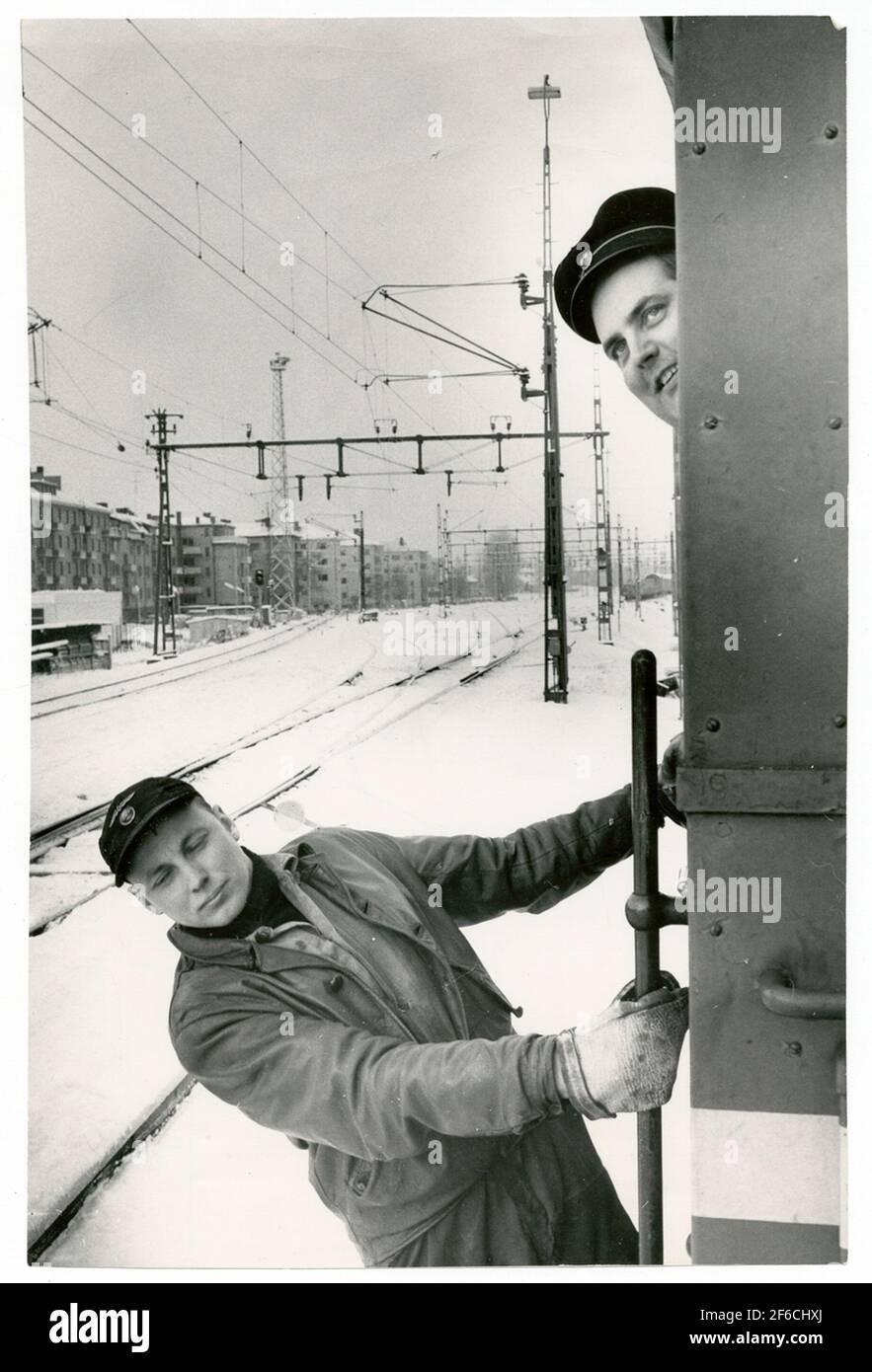 Changement à Eskilstuna Central. Banque D'Images