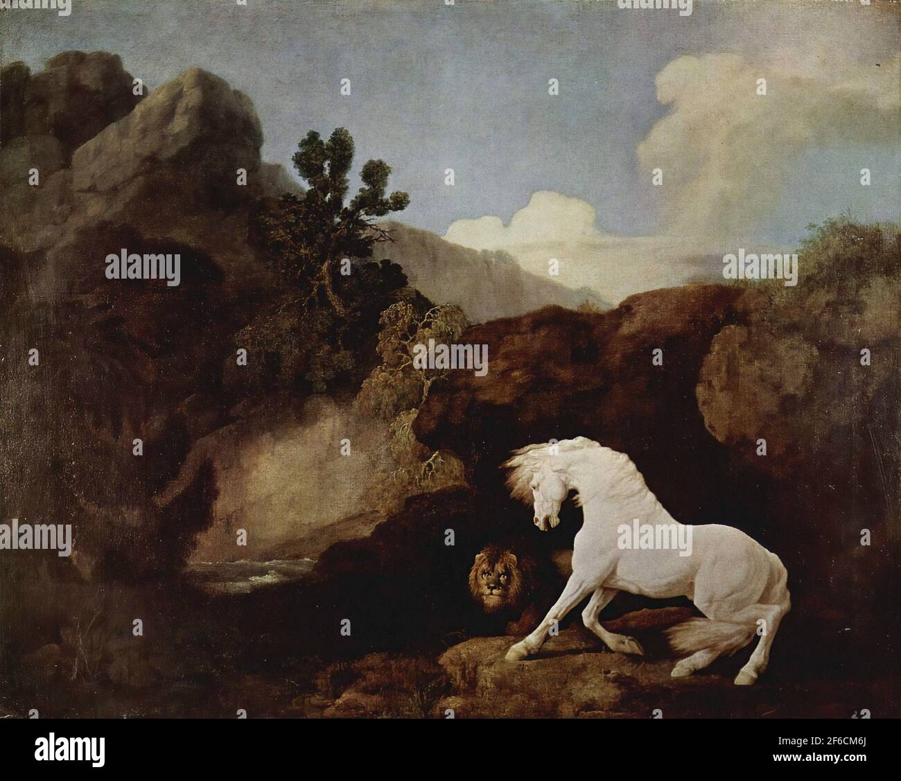 Tableau Déco – Cheval Effrayé Par Un Lion – George Stubbs (1762-1768) – Reproduction Impression