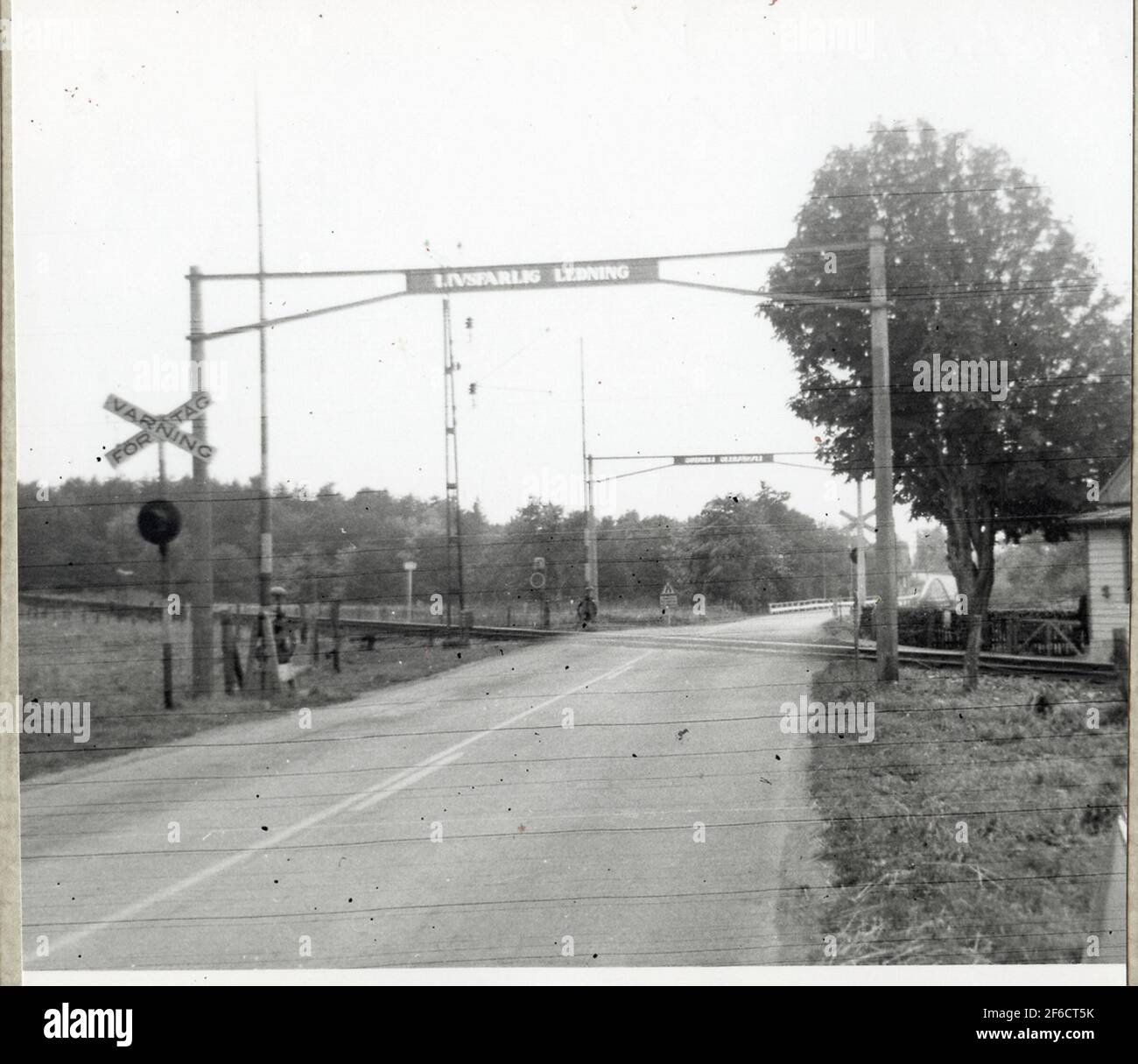 Transition ferroviaire à Vegeholm sur la ligne entre Ängelholm et Rögle. Banque D'Images