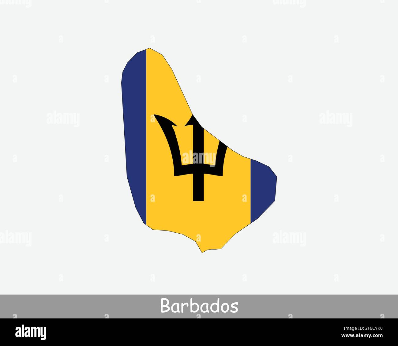 Drapeau de carte de la Barbade. Carte de la Barbade avec le drapeau national isolé sur fond blanc. Illustration vectorielle. Illustration de Vecteur