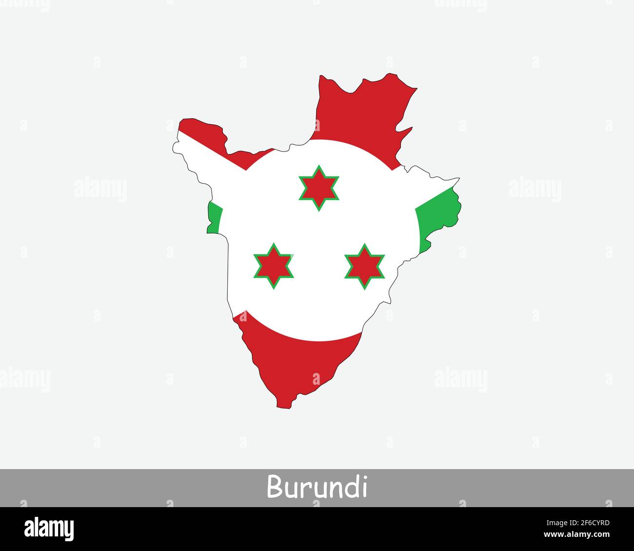 Drapeau carte Burundi. Carte du Burundi avec le drapeau national burundais isolé sur fond blanc. Illustration vectorielle. Illustration de Vecteur