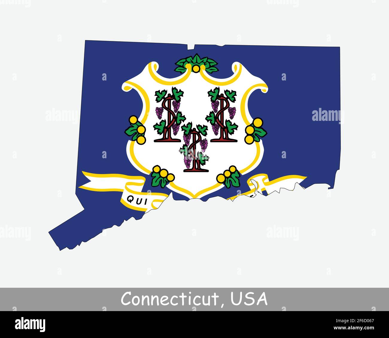 Drapeau de carte Connecticut. Carte de CT, États-Unis avec le drapeau d'état isolé sur fond blanc. États-Unis, Amérique, États-Unis d'Amérique, États-Unis Illustration de Vecteur