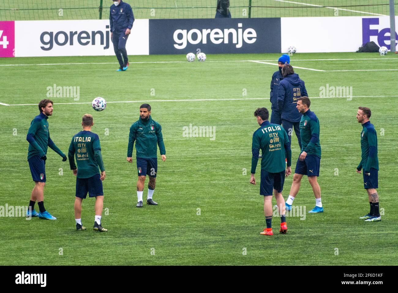 L'équipe de football de l'Italie pendant l'entraînement avant le match de qualification de la coupe du monde Lituanie - Italie, Qatar 2022 Banque D'Images