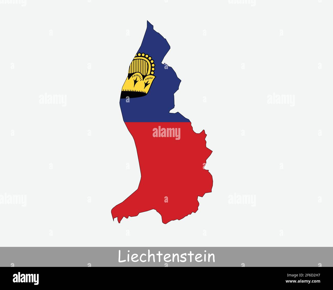 Drapeau de carte du Liechtenstein. Carte de la Principauté de Liechtenstein avec drapeau national isolé sur fond blanc. Illustration vectorielle. Illustration de Vecteur